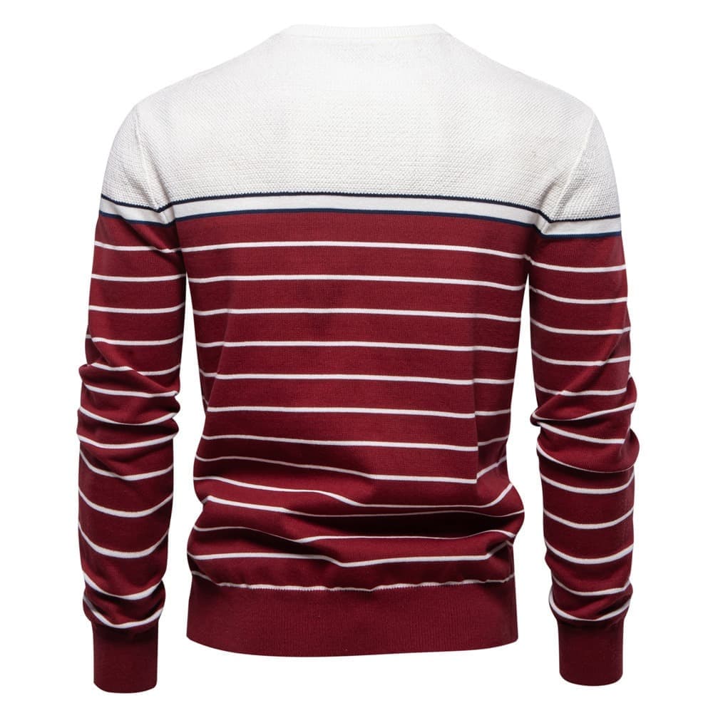 Classic Striped Crew Neck Knit Sweater