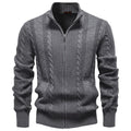 Men’s Classic Cable Knit Full-Zip Cardigan Sweater
