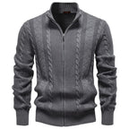 Men’s Classic Cable Knit Full-Zip Cardigan Sweater