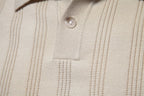 Men’s Striped Textured Knit Polo Shirt