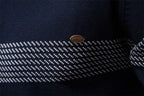 Men’s Half-Zip Striped Knit Sweater