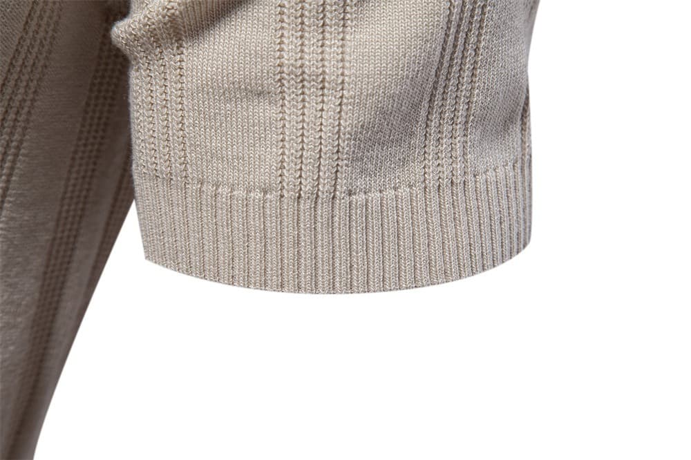 Men’s Striped Textured Knit Polo Shirt