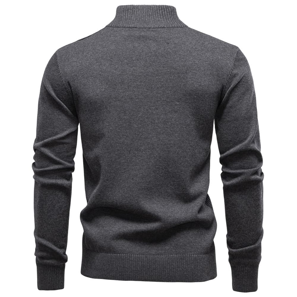 Men's Half-Zip Collar Cotton Sweater