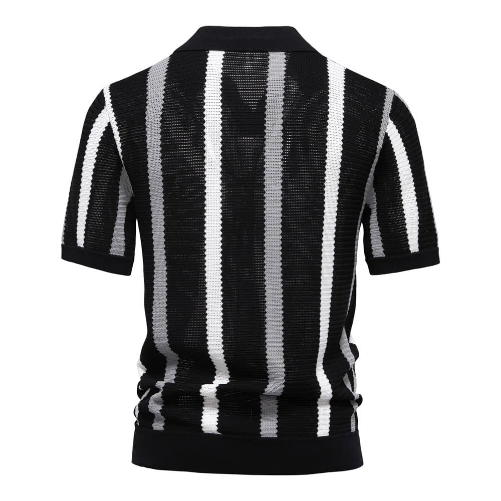 Striped Resort Polo Knit Shirt