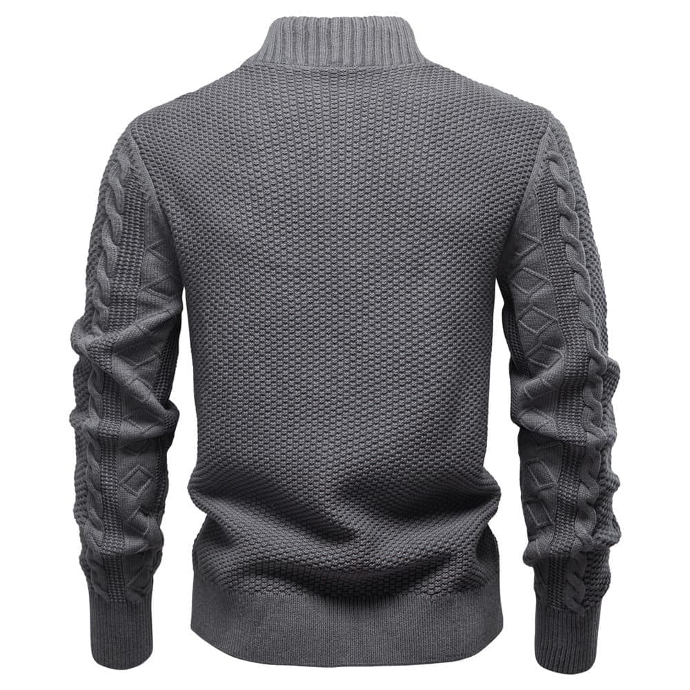 Men’s Classic Cable Knit Full-Zip Cardigan Sweater