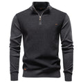 Men's Half-Zip Collar Cotton Sweater