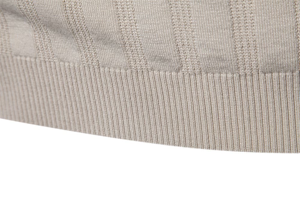 Men’s Striped Textured Knit Polo Shirt