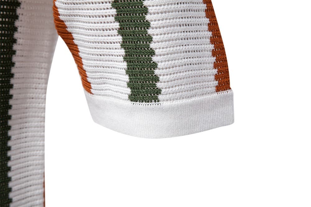Striped Resort Polo Knit Shirt