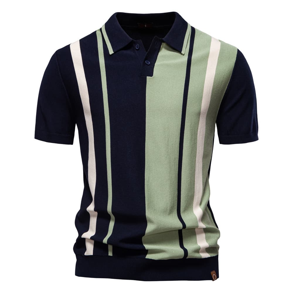 Men’s Colorblock Striped Knit Polo