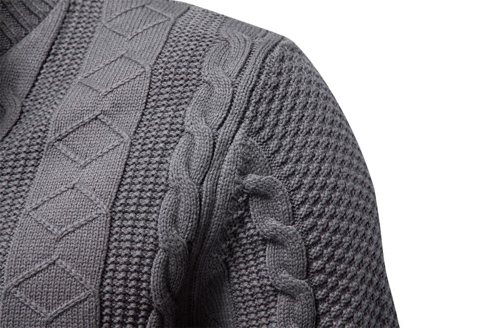 Men’s Classic Cable Knit Full-Zip Cardigan Sweater