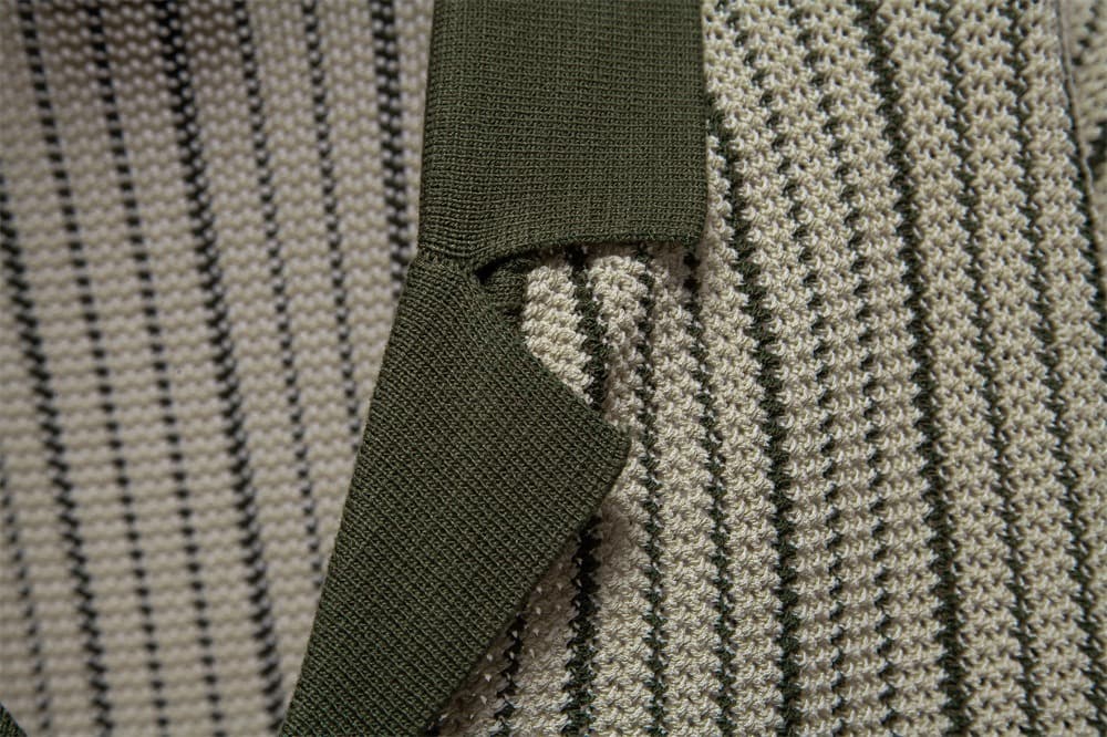 Men’s Striped Knit Button Polo Shirt