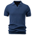 Men’s Classic Ribbed Knit Polo Shirt