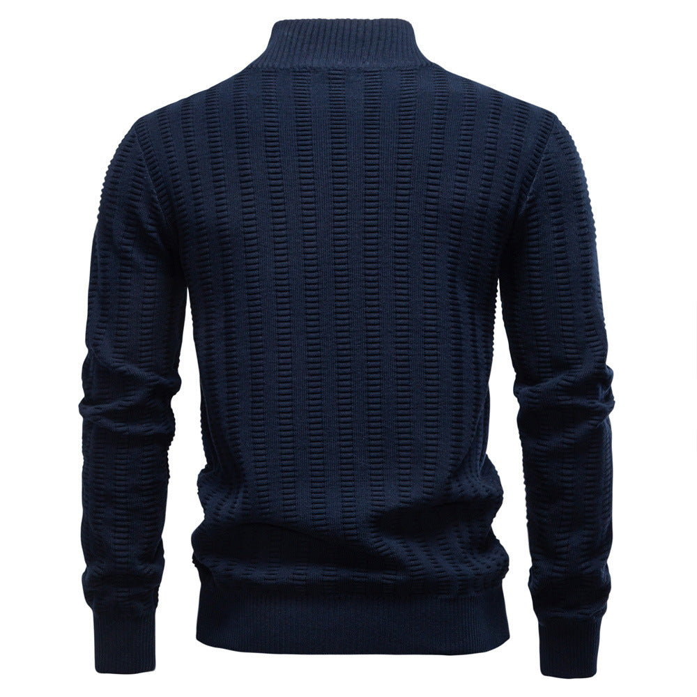 Men’s Textured Half-Zip Knit Sweater
