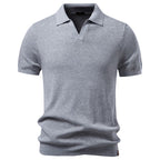 Men’s Classic Ribbed Knit Polo Shirt