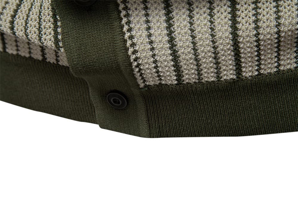 Men’s Striped Knit Button Polo Shirt