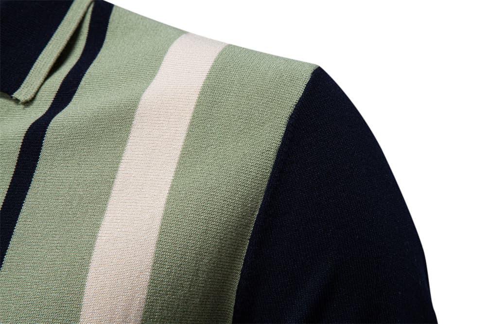 Men’s Colorblock Striped Knit Polo