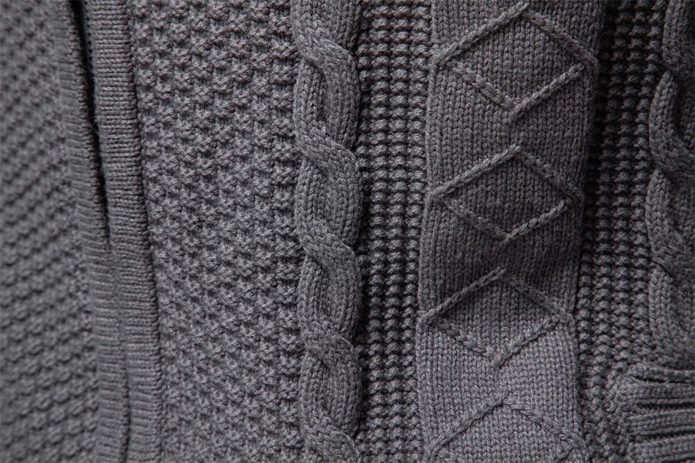 Men’s Classic Cable Knit Full-Zip Cardigan Sweater
