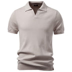 Men’s Classic Ribbed Knit Polo Shirt