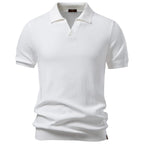 Men’s Classic Ribbed Knit Polo Shirt