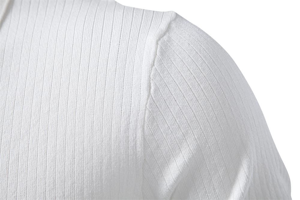 Men’s Classic Ribbed Knit Polo Shirt