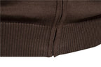 Classic Colorblock Zip-Up Knit Cardigan