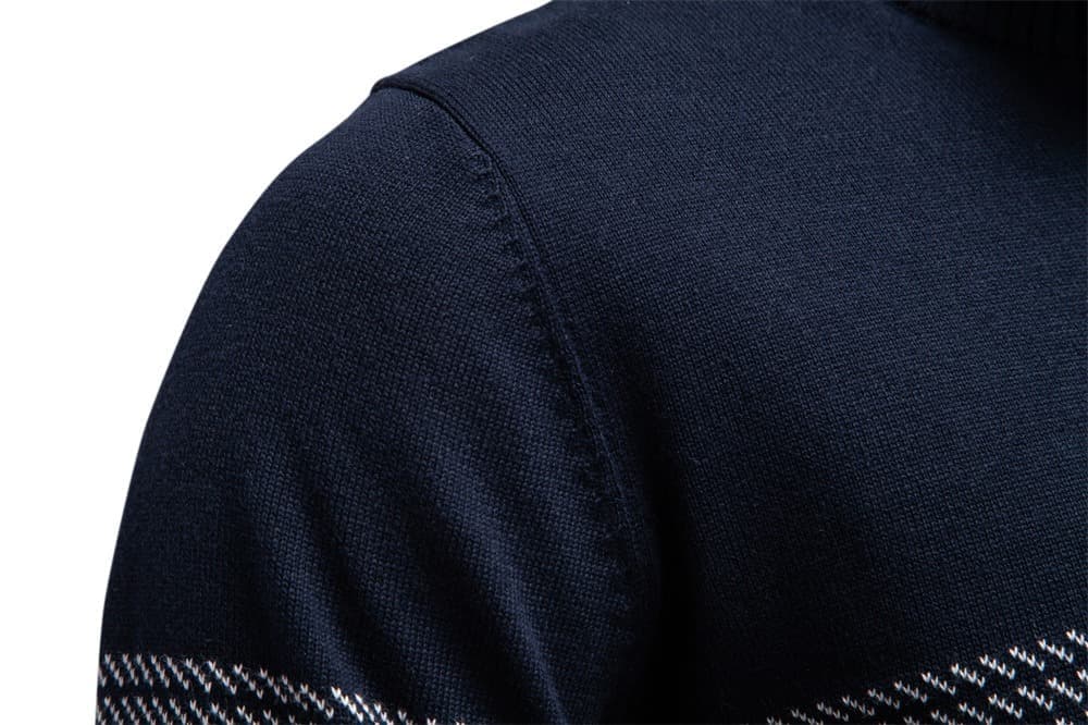 Men’s Half-Zip Striped Knit Sweater