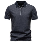 Men’s Refined Zip Collar Polo Shirt