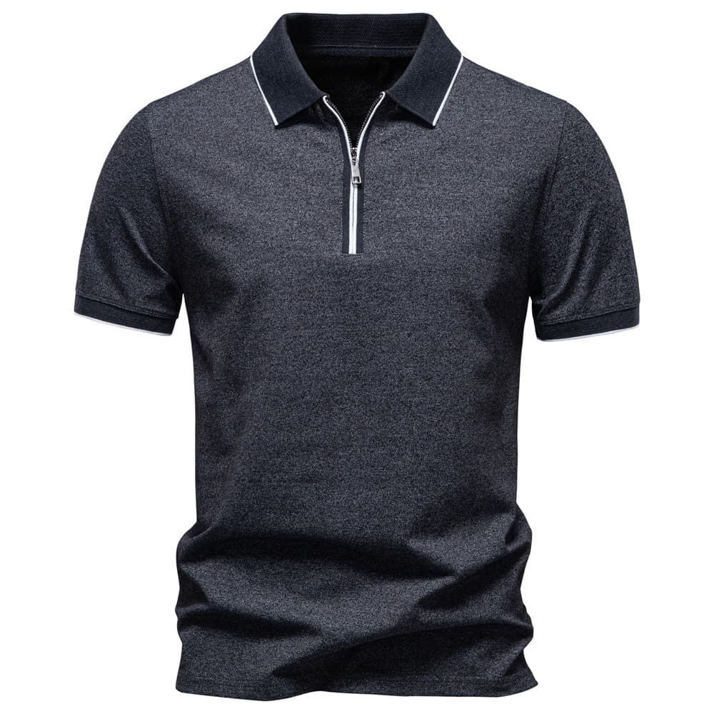 Men’s Refined Zip Collar Polo Shirt