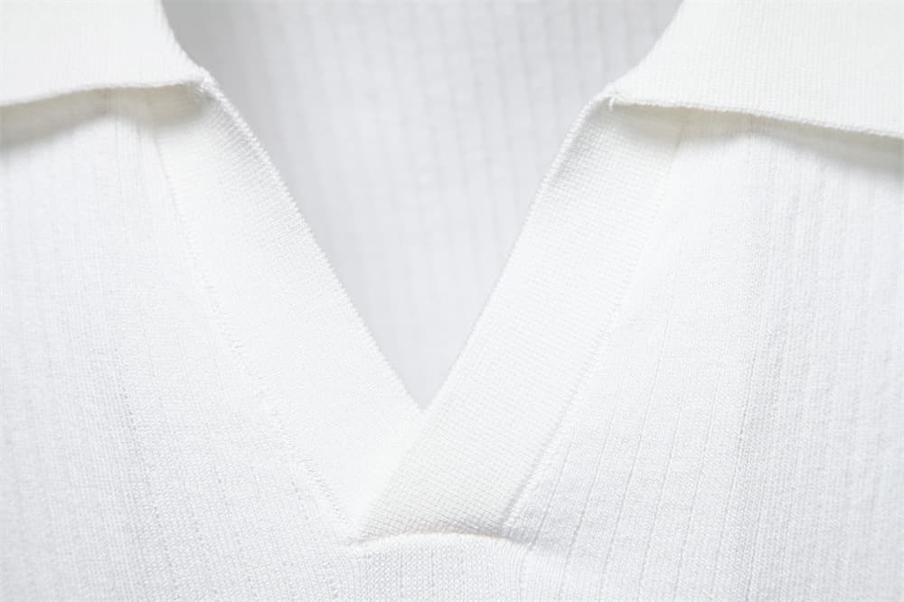 Men’s Classic Ribbed Knit Polo Shirt