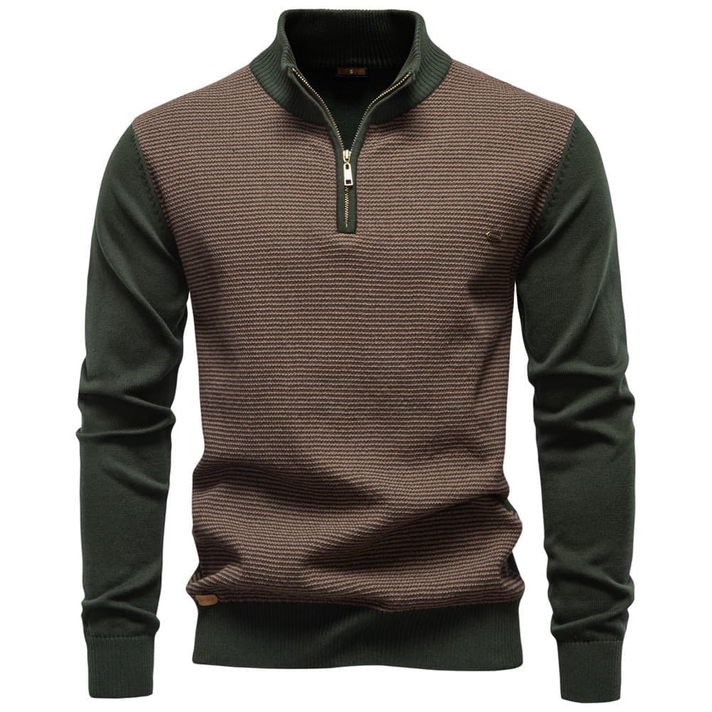 Men's Half-Zip Collar Cotton Sweater