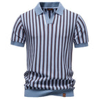 Men’s Vintage Stripe Knit Polo Shirt