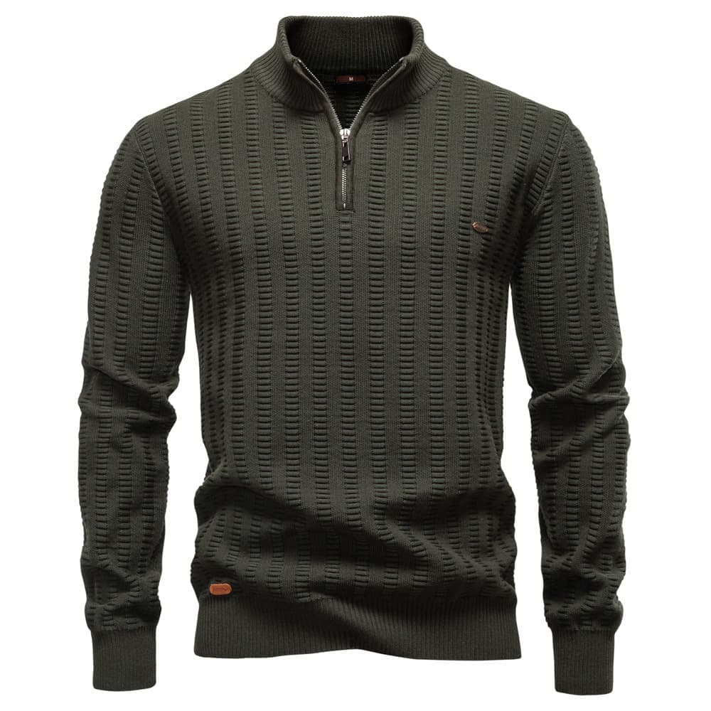 Men’s Textured Half-Zip Knit Sweater