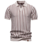 Men’s Vintage Stripe Knit Polo Shirt