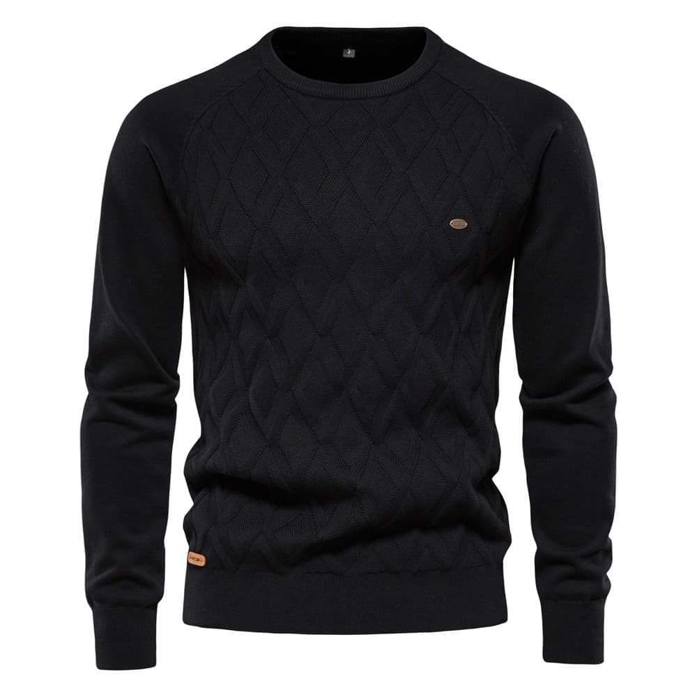 Diamond Knit Crew Sweater