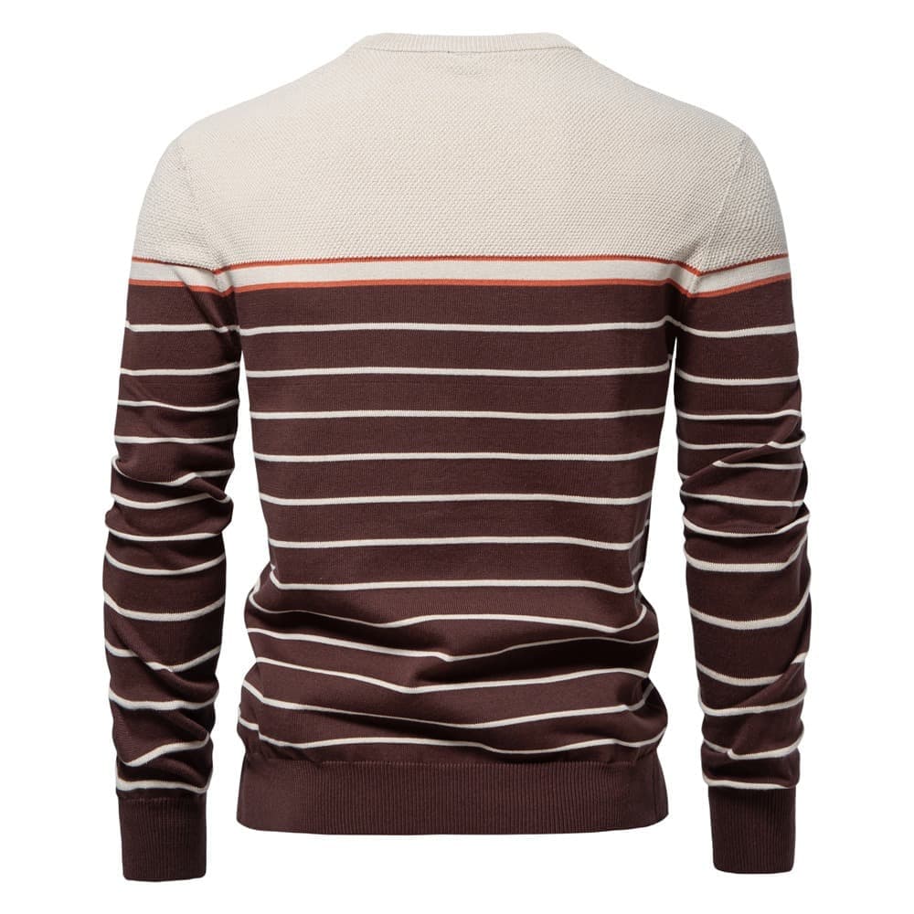 Classic Striped Crew Neck Knit Sweater