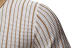 Men’s Striped Knit Button Polo Shirt