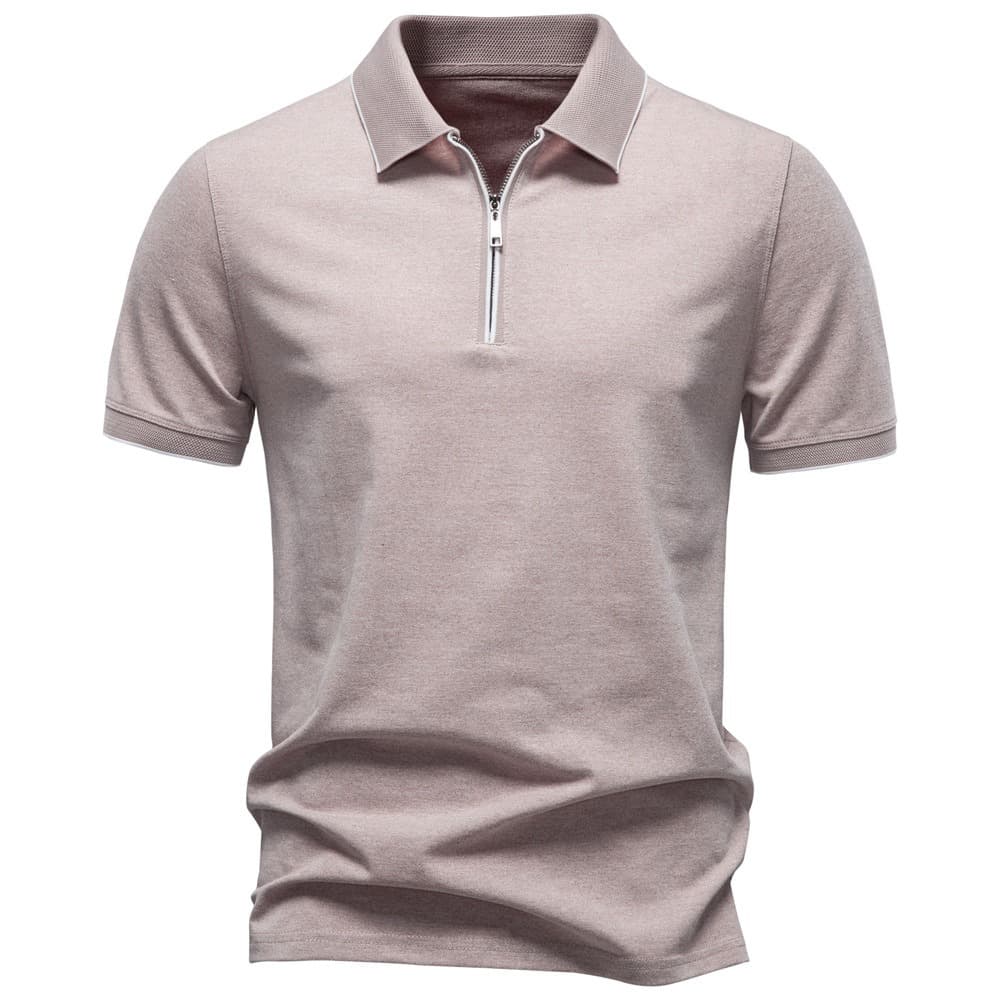Men’s Refined Zip Collar Polo Shirt