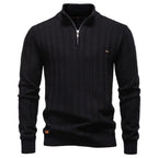 Men’s Textured Half-Zip Knit Sweater