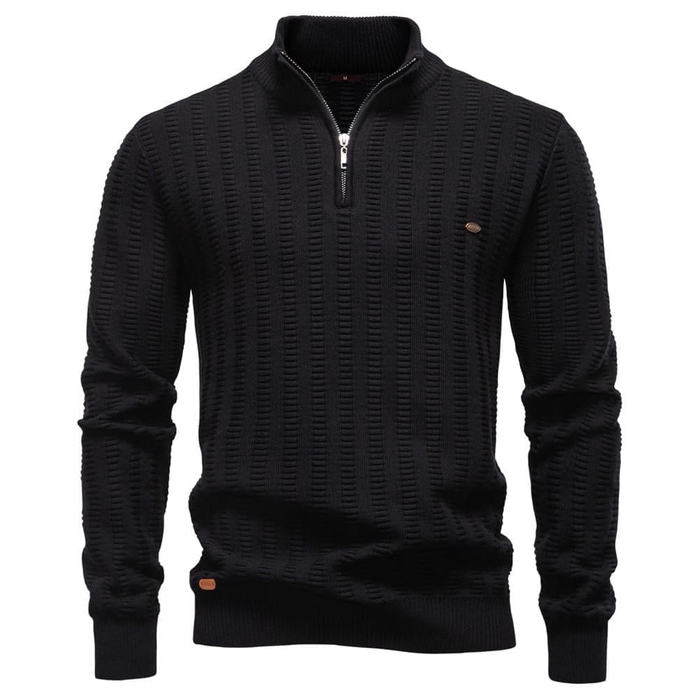 Men’s Textured Half-Zip Knit Sweater