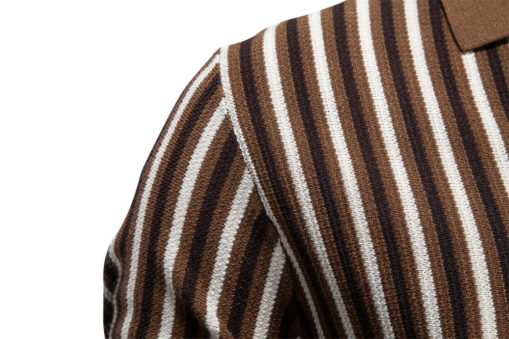 Men’s Vintage Stripe Knit Polo Shirt