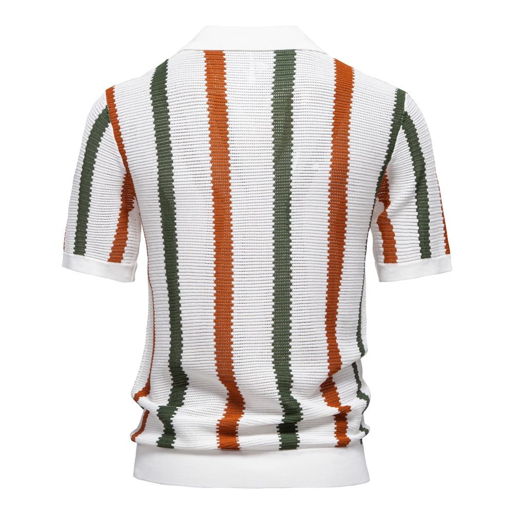 Striped Resort Polo Knit Shirt