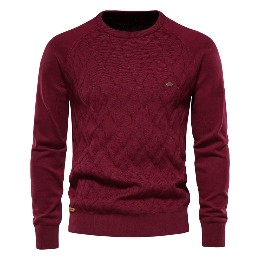 Diamond Knit Crew Sweater