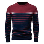 Classic Striped Crew Neck Knit Sweater