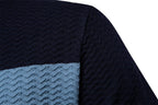 Men’s Textured Striped Zip Polo Shirt