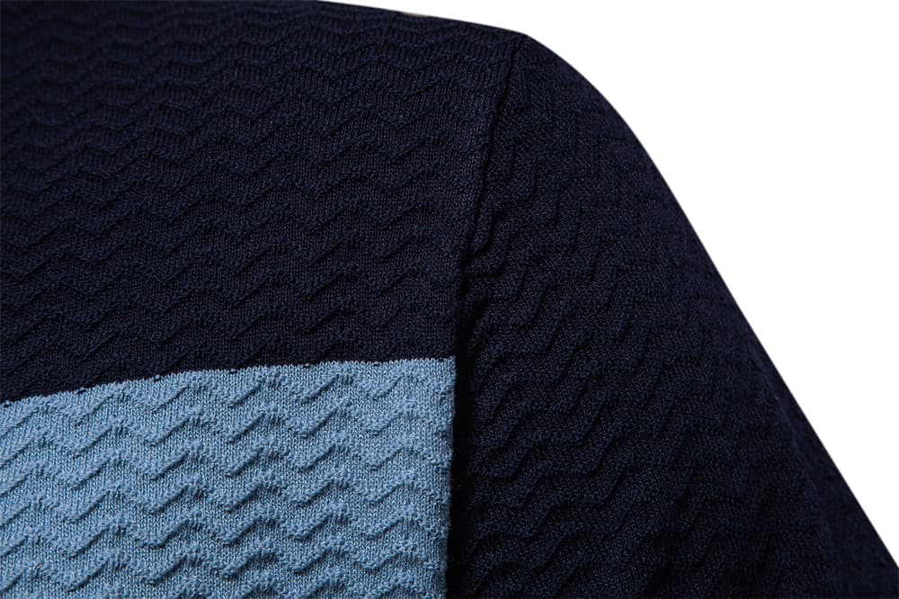 Men’s Textured Striped Zip Polo Shirt