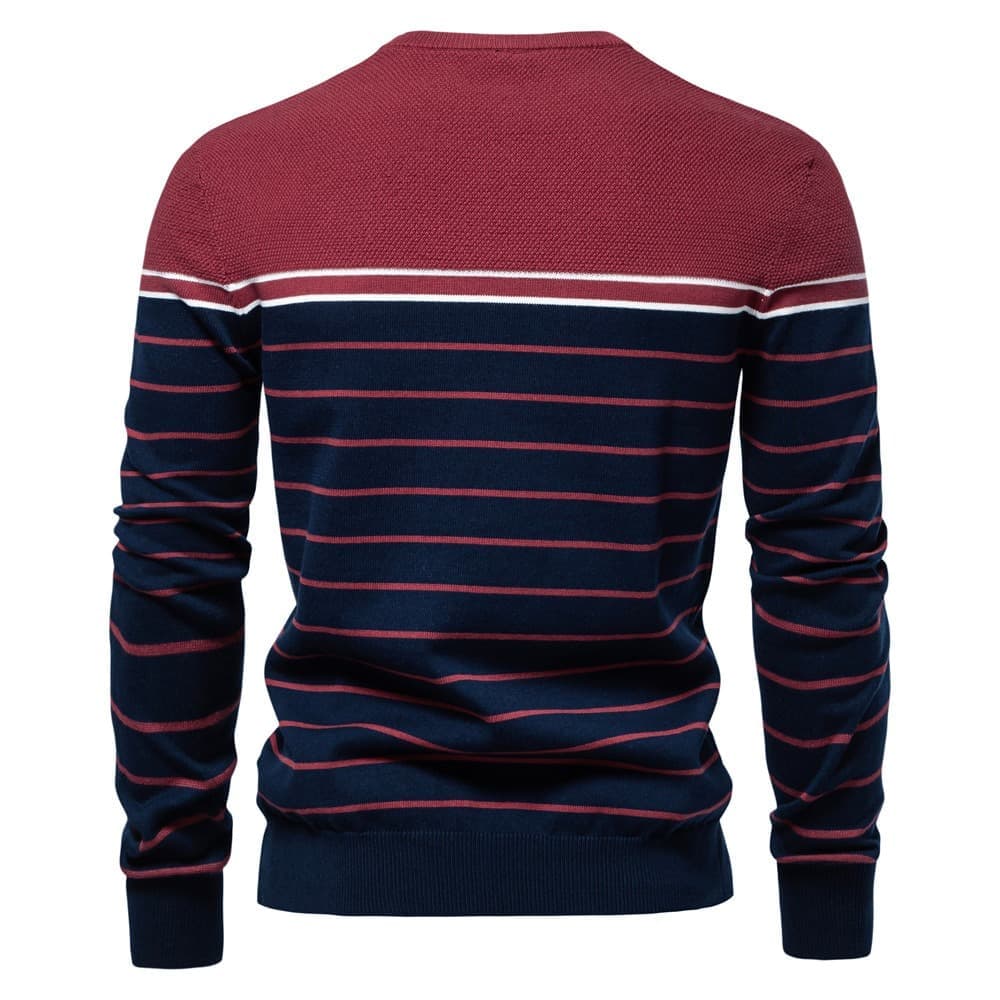 Classic Striped Crew Neck Knit Sweater