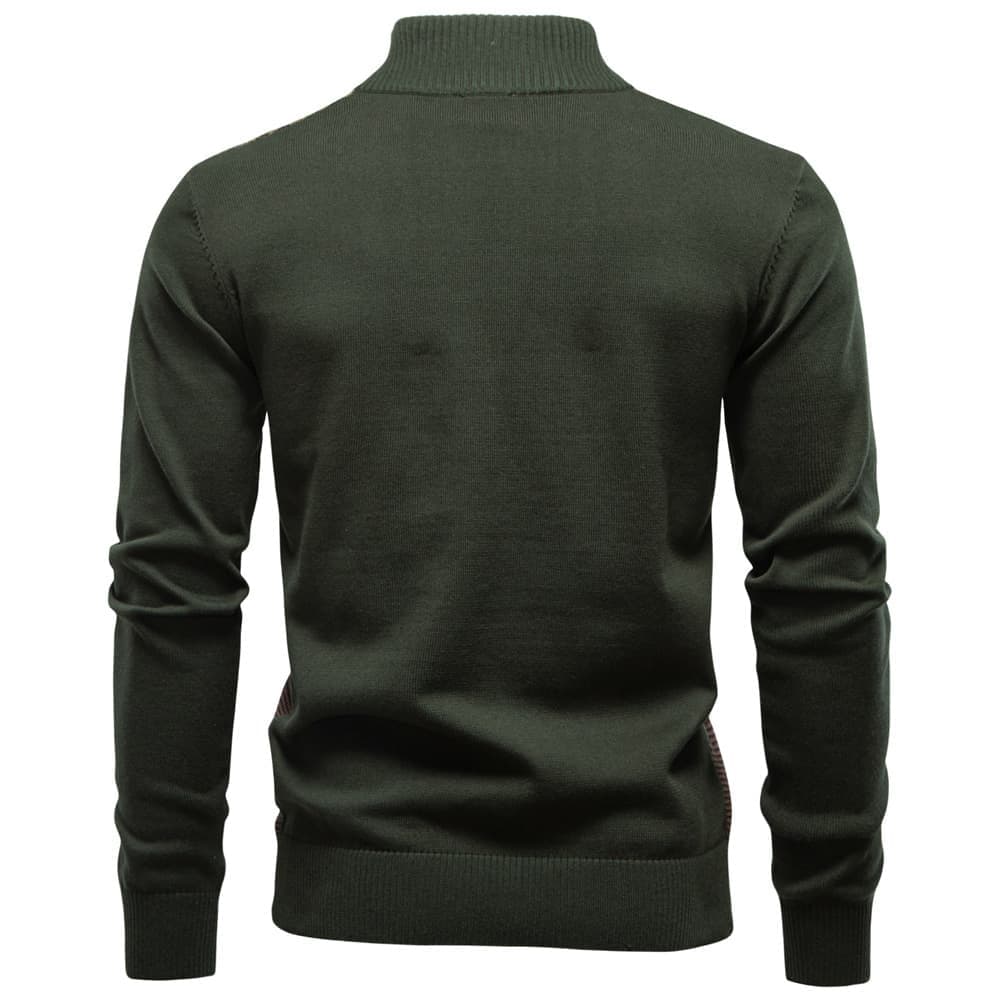 Men's Half-Zip Collar Cotton Sweater