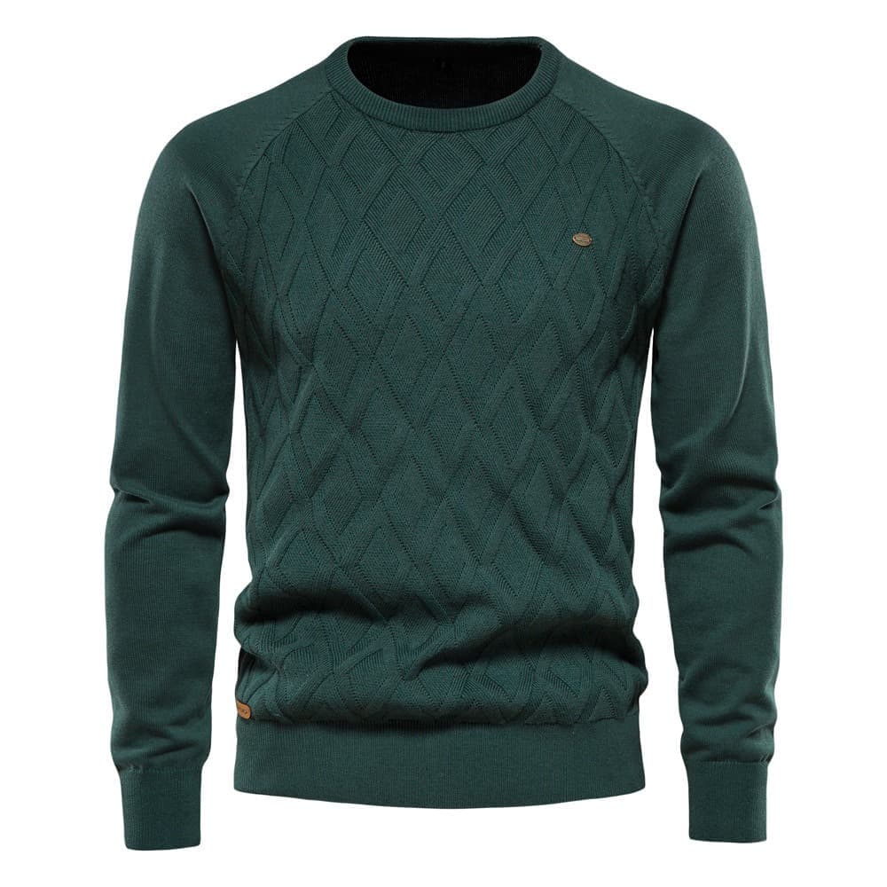 Diamond Knit Crew Sweater