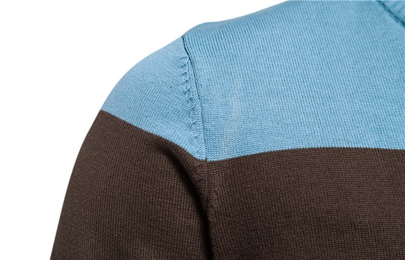 Classic Colorblock Zip-Up Knit Cardigan