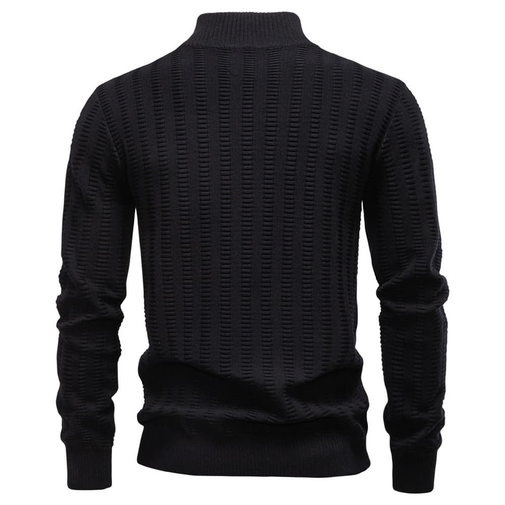 Men’s Textured Half-Zip Knit Sweater